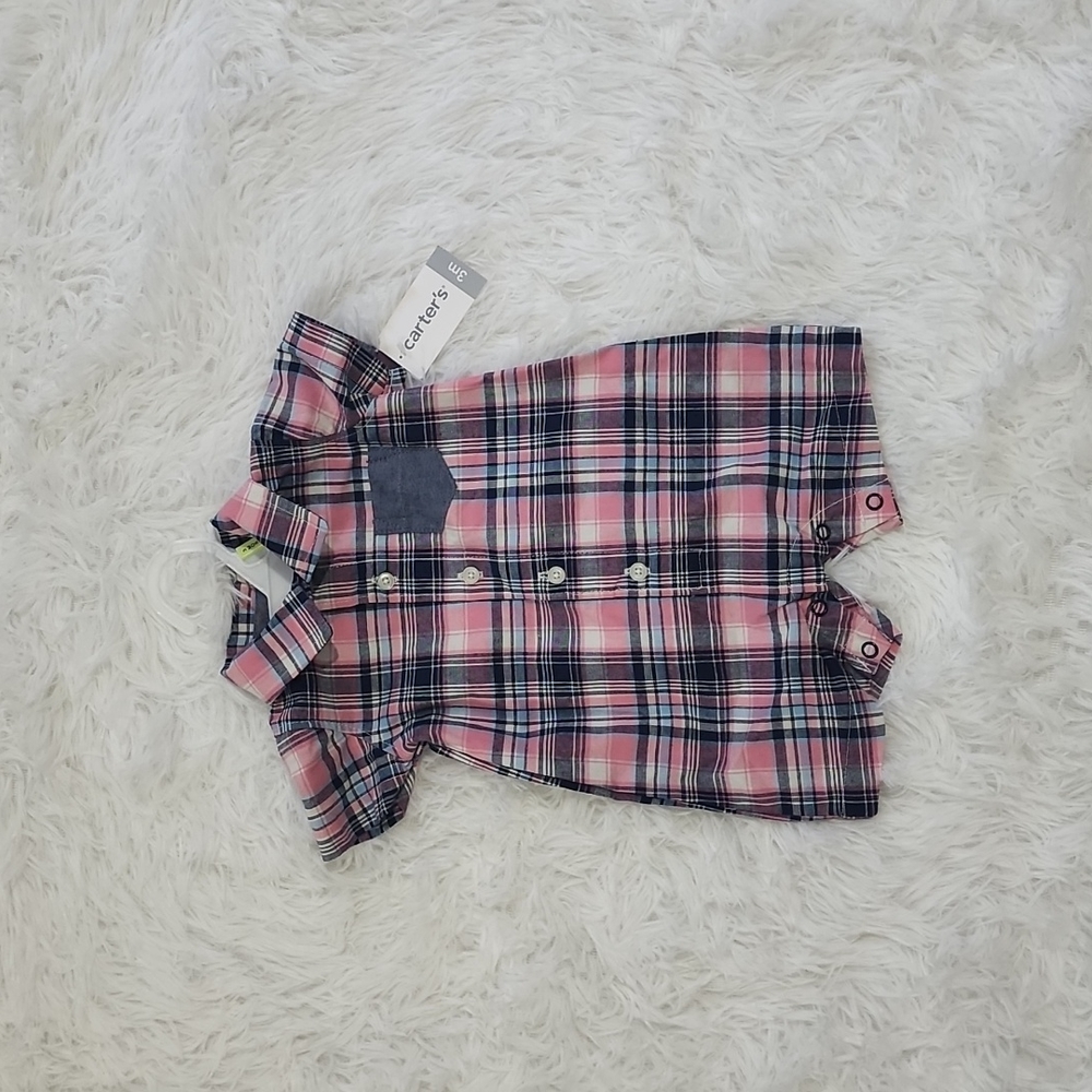 Unisex Baby Carter's One Piece Short Jumper Onesie Blue and Pink